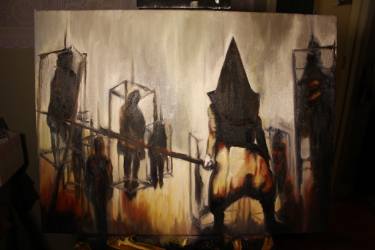375x250 Pyramid Head Paintings For Sale Saatchi Art - Pyramid Head Painting