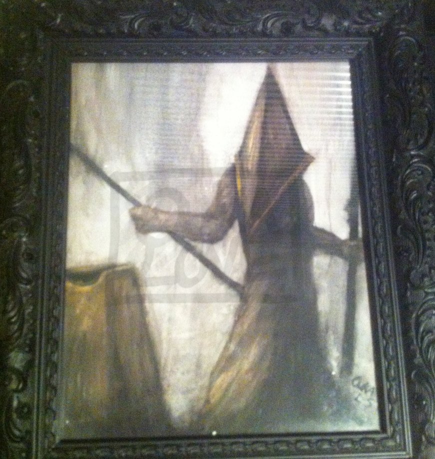 871x918 Pyramid Head Painting By 13oukamocha13 - Pyramid Head Painting