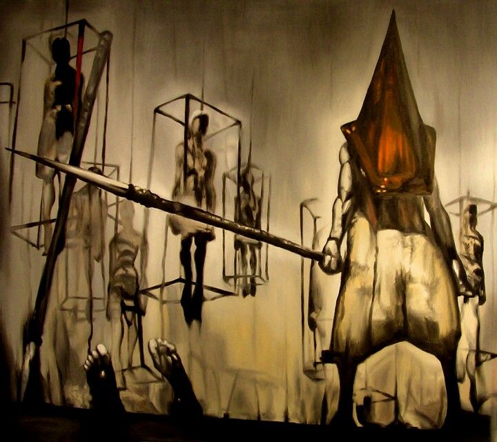 720x640 Pyramid Head Has A Spear Silence Is Fear Silent - Pyramid Head Painting
