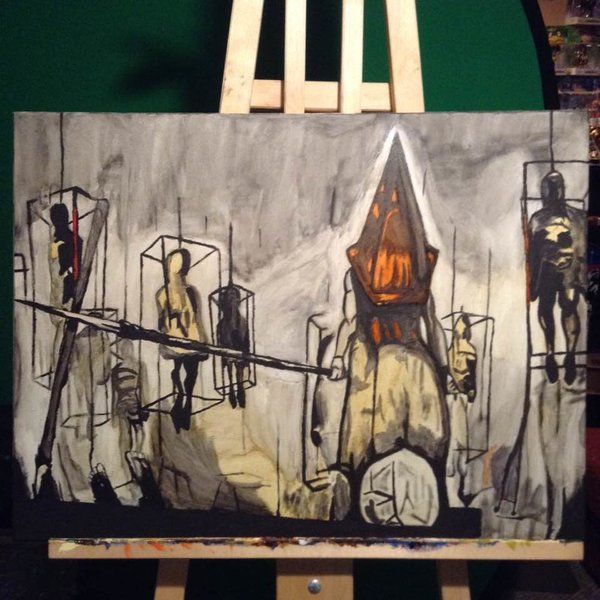 600x600 Misty Day, Remains Of The Judgement By Ronlink (Silent Hill 2 - Pyramid Head Painting