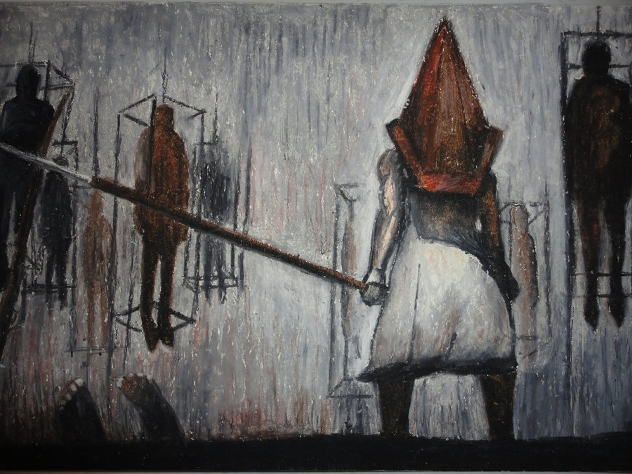 900x675 Pintura Pyramid Head By Tejon2236 - Pyramid Head Painting
