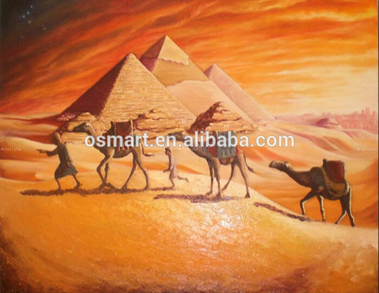750x580 Hot Sell High Quality Egpt Camel Pyramid Oil Painting - Pyramid Painting