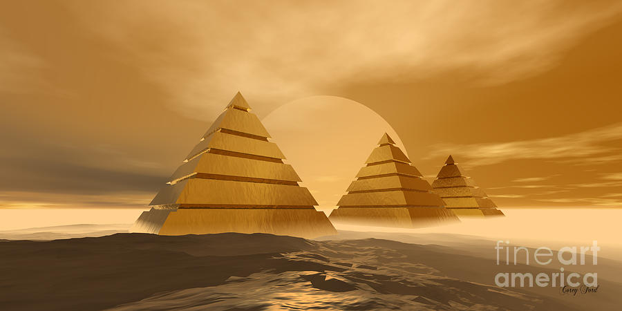 900x450 Pyramids Painting By Corey Ford - Pyramid Painting