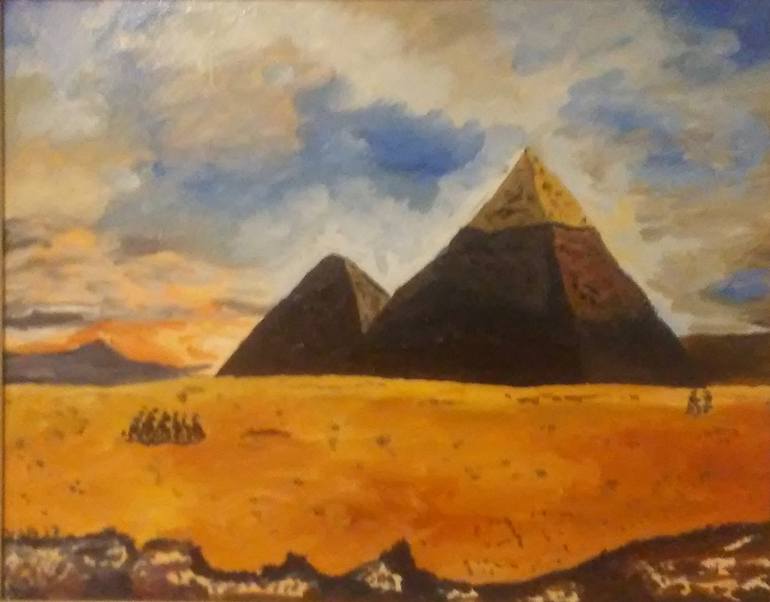 770x602 Saatchi Art The Great Pyramids Painting By William Brown - Pyramid Painting