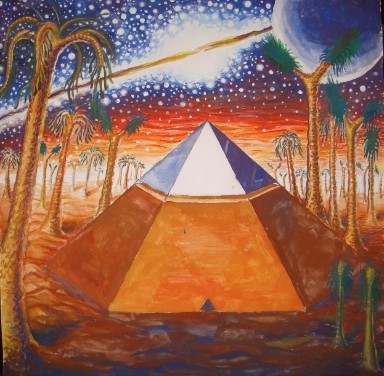 384x376 Drawings And Paintings Of Pyramids - Pyramid Painting
