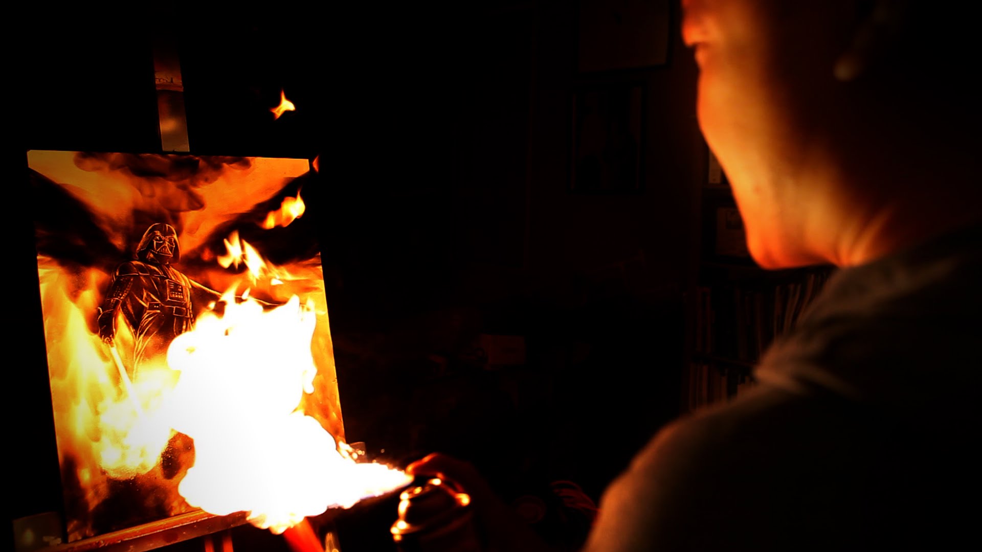 1920x1080 Darth Vader Pyro Painting - Pyro Painting