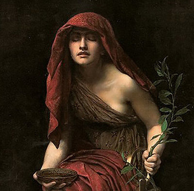 400x395 Oracle Of Delphi Pythia In Greek Mythology John Collier - Pythia Painting