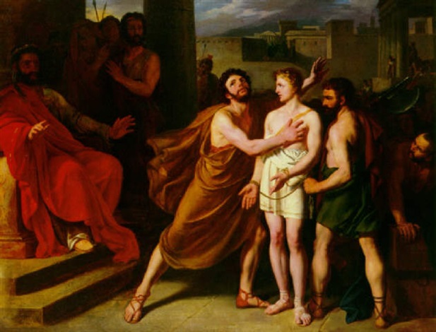 617x470 Pythia Et Damon, Chez Denys Le Tyran By Jean Alphonse Roehn On Artnet - Pythia Painting