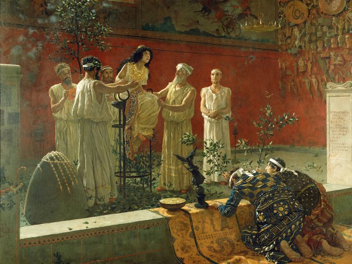 700x524 The Pythia, Oracle From Delphi Painting By Camilo Miola Ancient - Pythia Painting