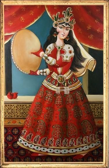 377x582 Qajar Painting - Qajar Painting