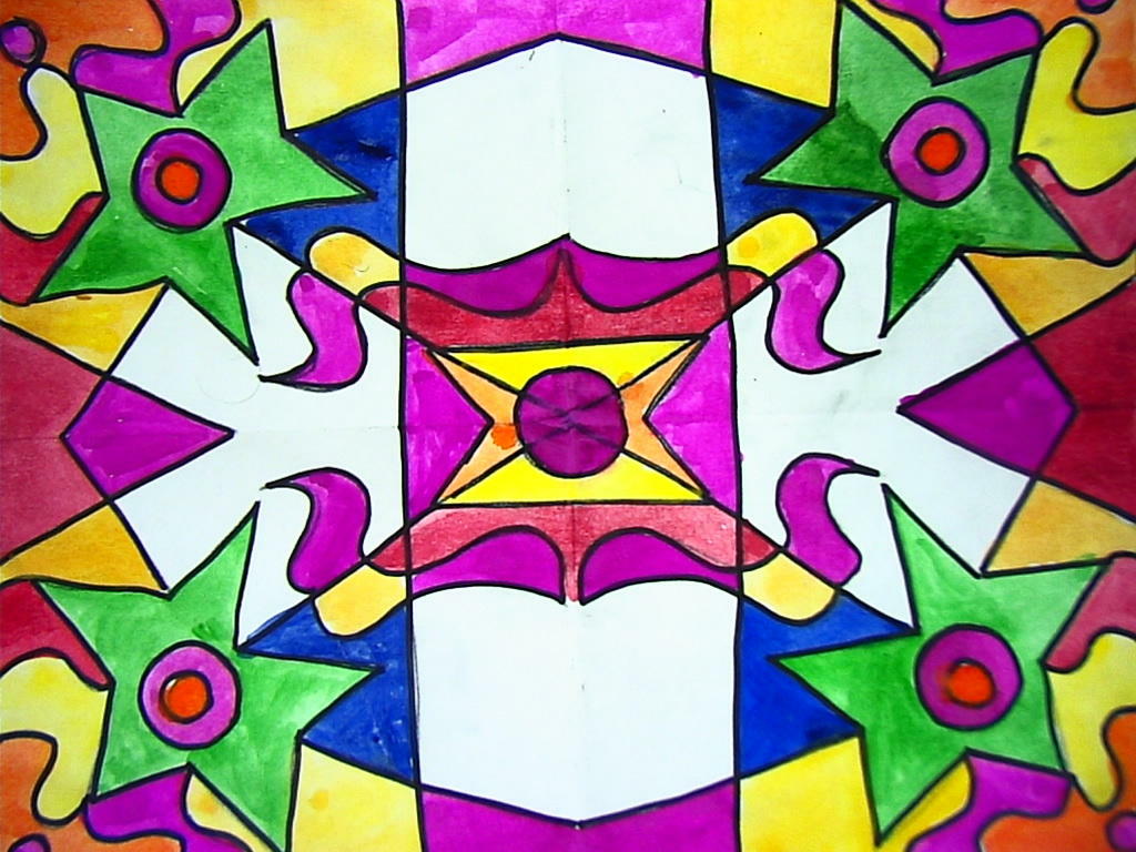 1024x768 Weeks 2 Amp 3 Quad Symmetry 2nd 4th Strong Rock Elementary Art - Quad Painting
