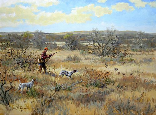 500x369 The Texas Two Step - Quail Hunting Painting