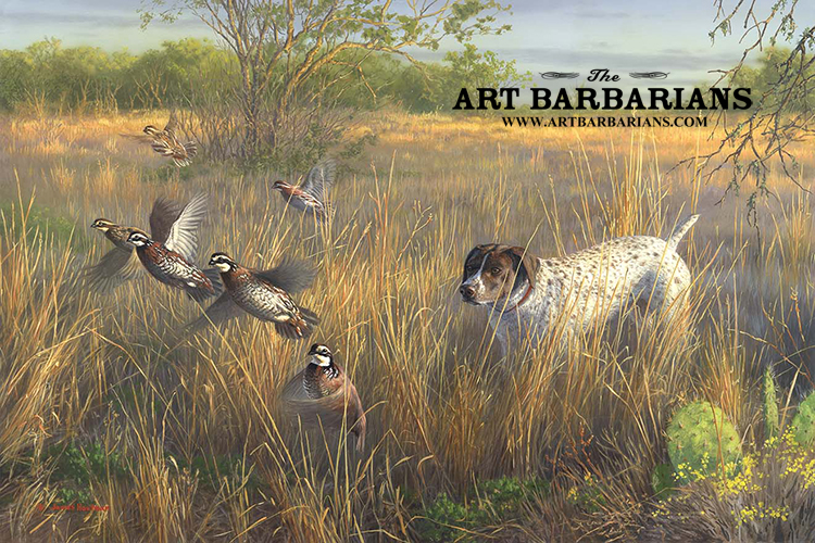 750x500 Wildlife Art Prints Plus Original Paintings With A Wide Selection - Quail Hunting Painting