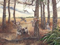 236x177 German Shorthair Paintings Quail And Dog Print Sporting Art Oil - Quail Hunting Painting