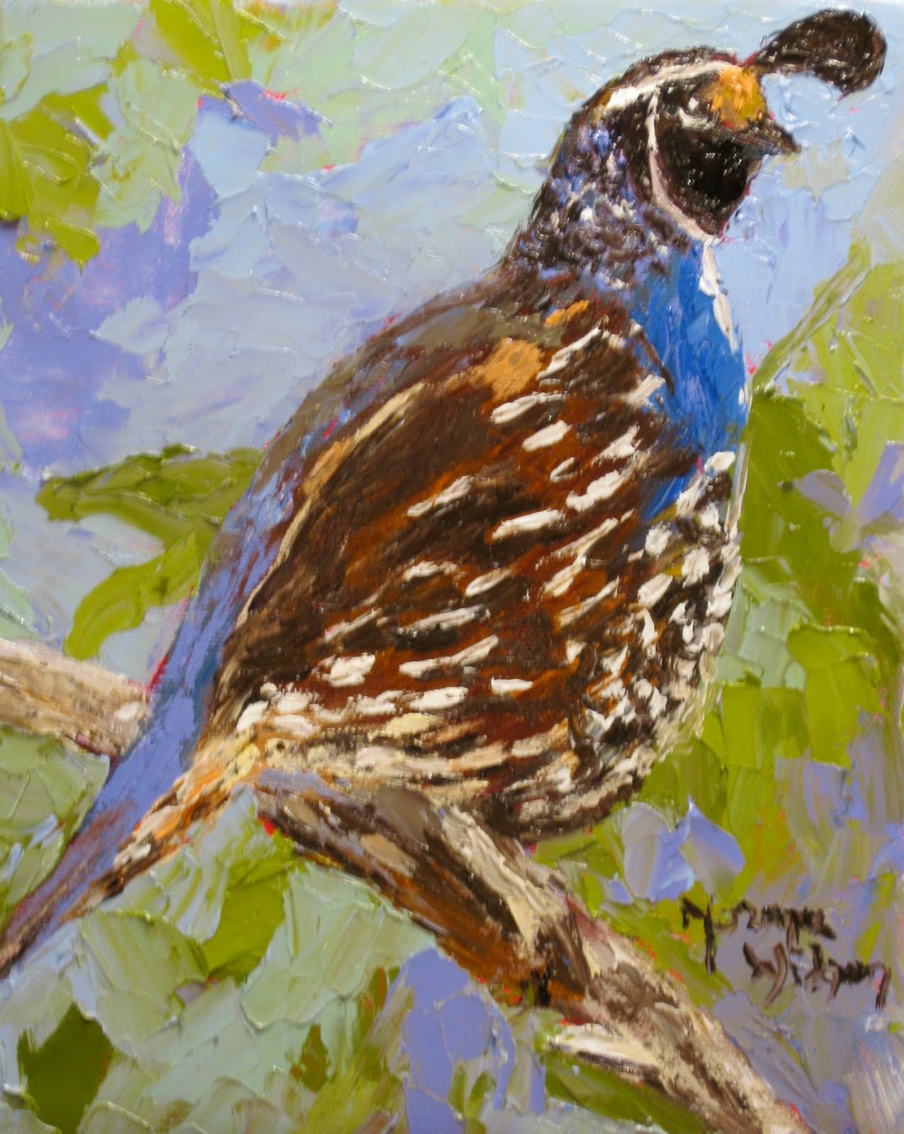 1276x1600 Norma Wilson Art Norma Wilson Original Oil Quail Bird Painting Art - Quail Painting