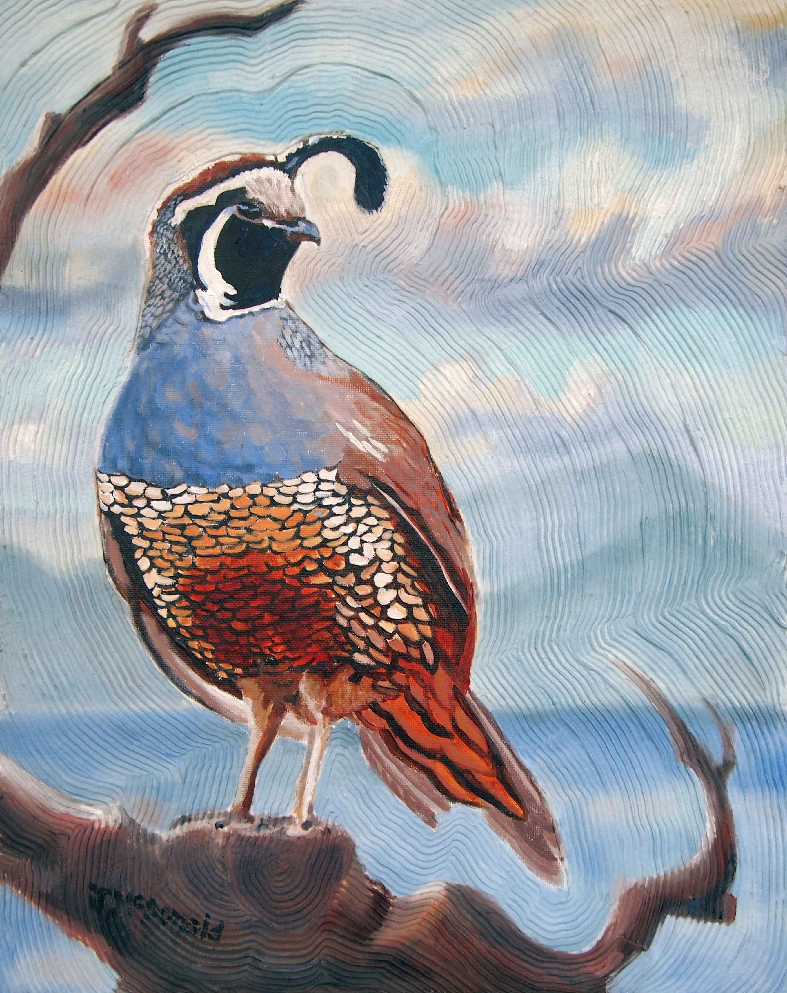 2715x3422 Painting Style Janet Mcdonald Fine Art - Quail Painting