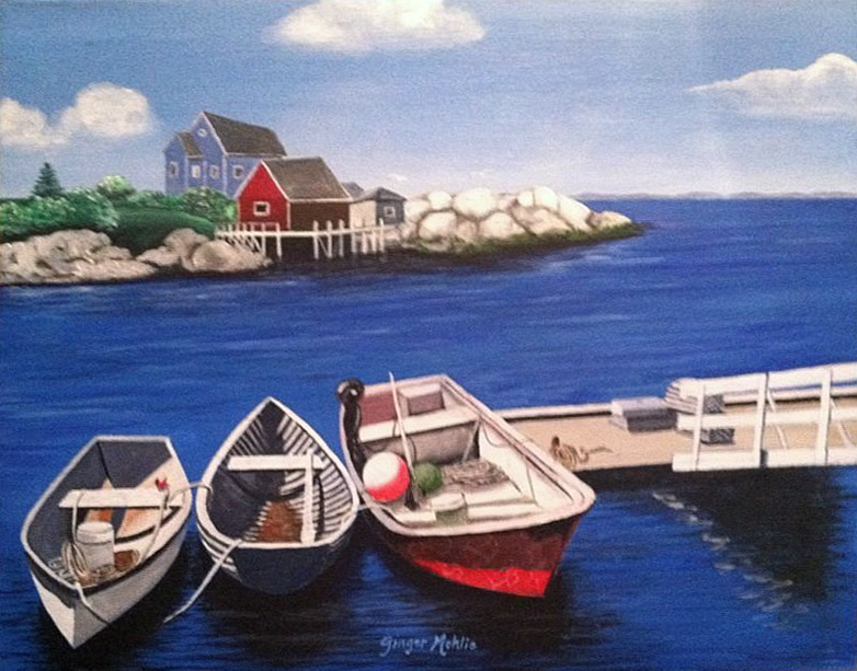 782x613 Quaint Harbor Artscapes By Ginger - Quaint Painting