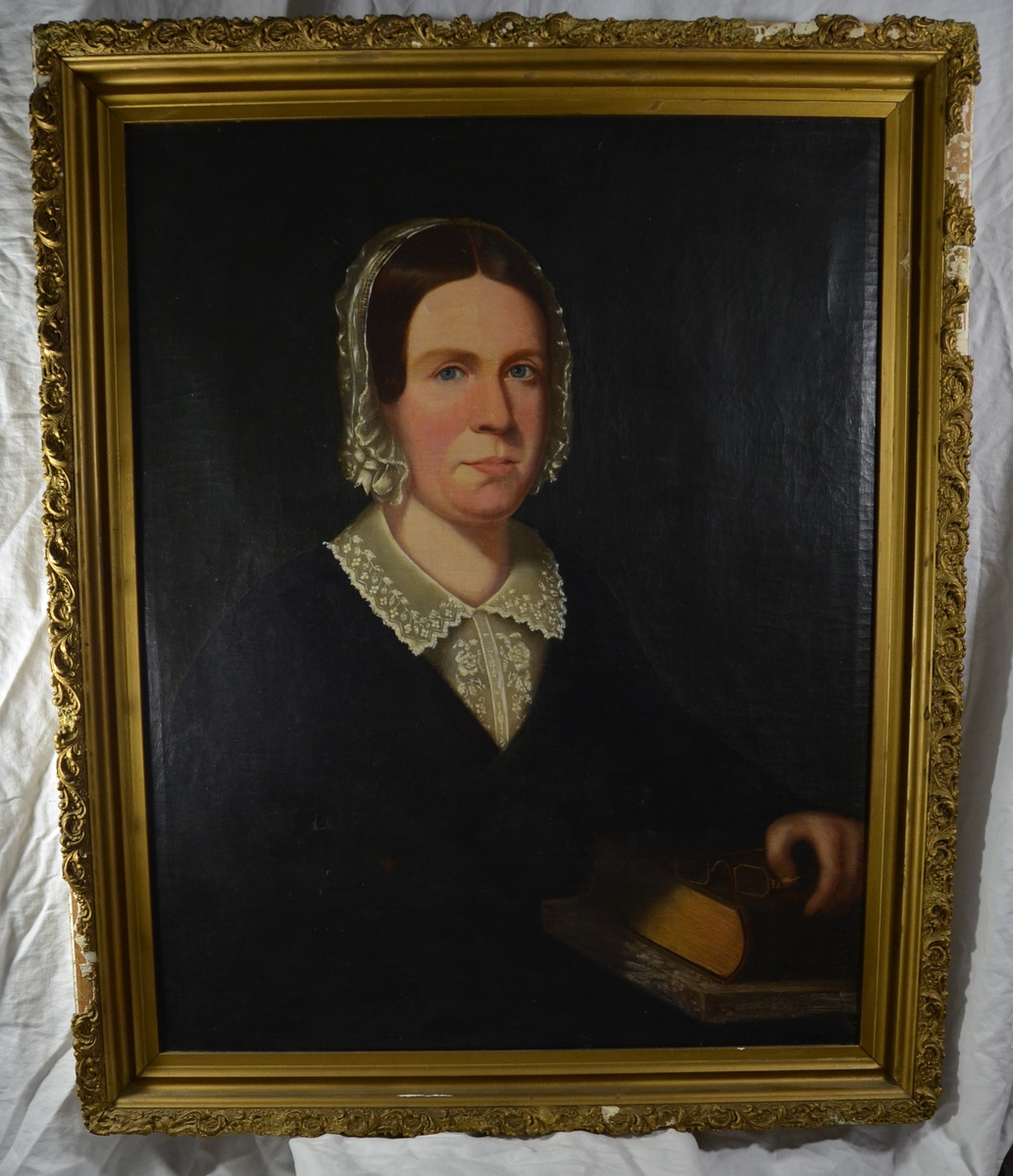 1033x1200 Antique Portrait Painting Of Shaker Or Quaker Woman With Bonnet - Quaker Painting