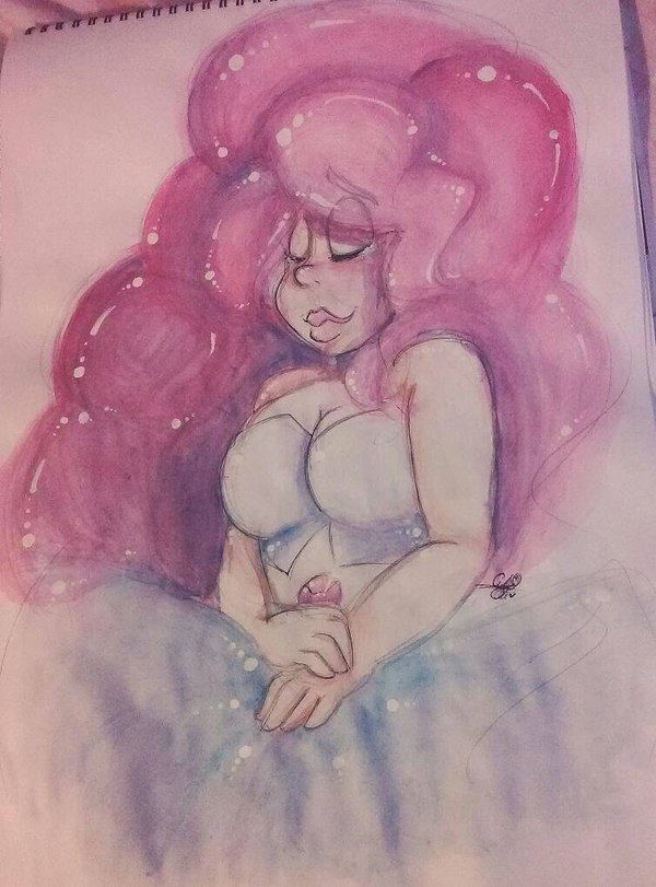 600x811 Rose Quartz Painting By Artycutie - Quartz Painting