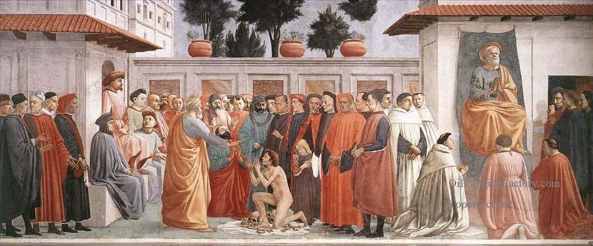830x345 Oil Paintings Of 0 Raising Of The Son Of Theophilus And St Peter - Quattrocento Painting