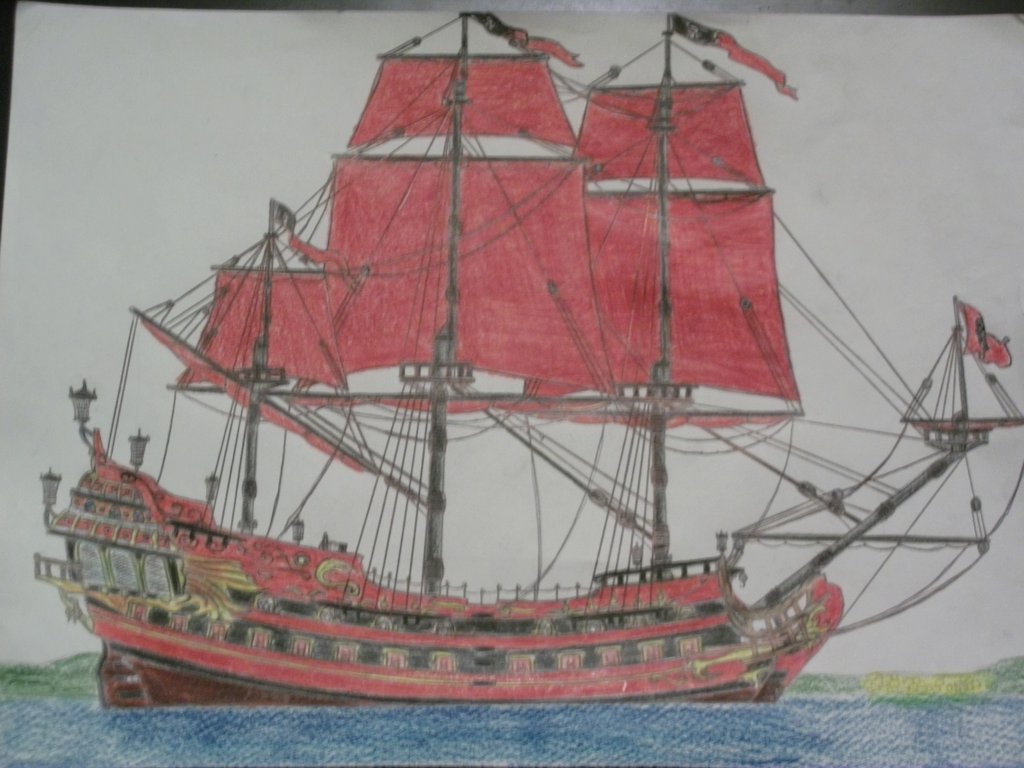 1024x768 Renewed Queen Anne's Revenge By Pirateofthecaribbean - Queen Annes Revenge Painting