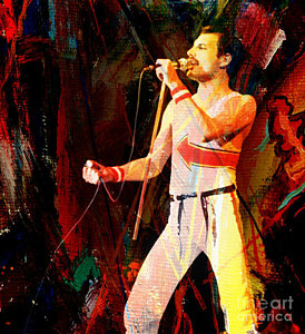 274x300 Freddie Mercury Poster Art Painting By Pd - Queen Band Painting