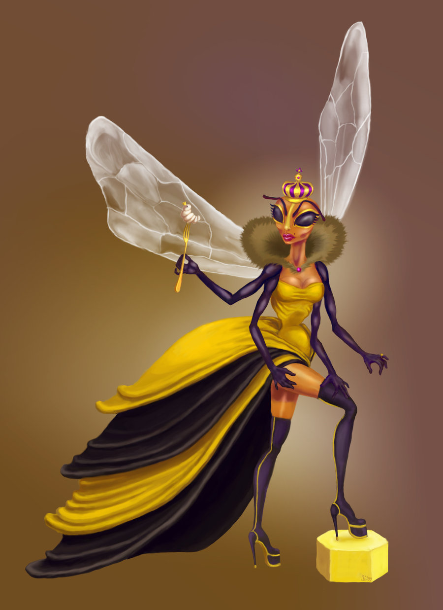 900x1237 Queen Bee By Piggeye - Queen Bee Painting