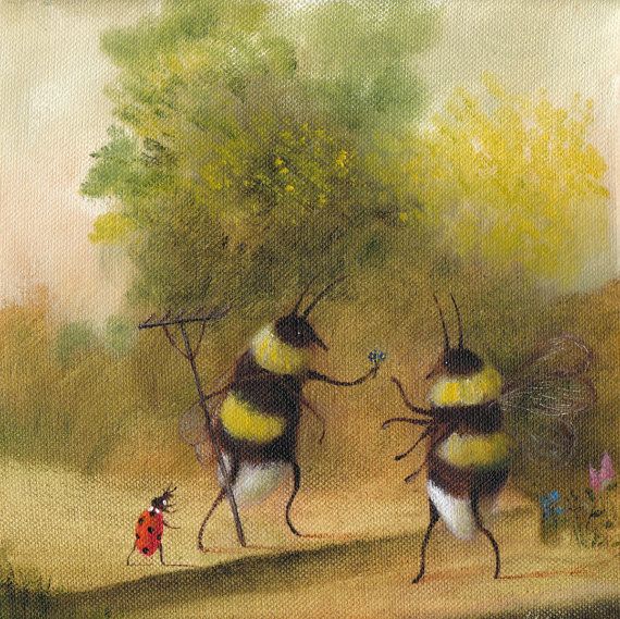 570x569 The 341 Best The Honey And Bumble Bee Cottage Images - Queen Bee Painting