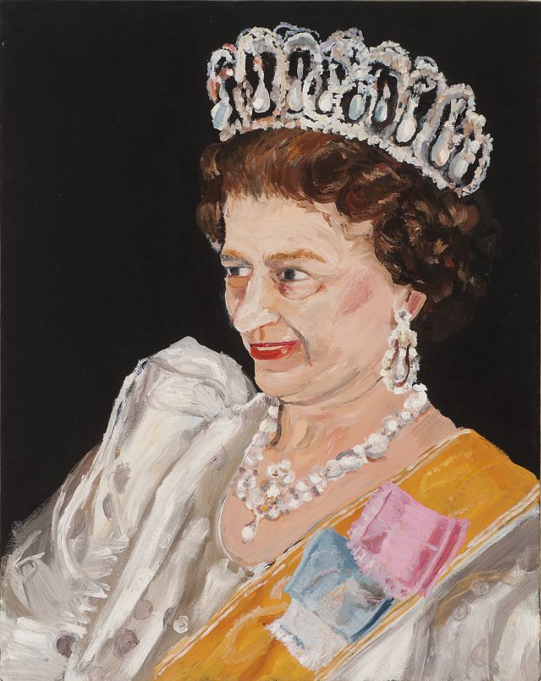 770x970 Saatchi Art Queen Elizabeth Ii With Crown Of Pearls Painting By - Queen Crown Painting