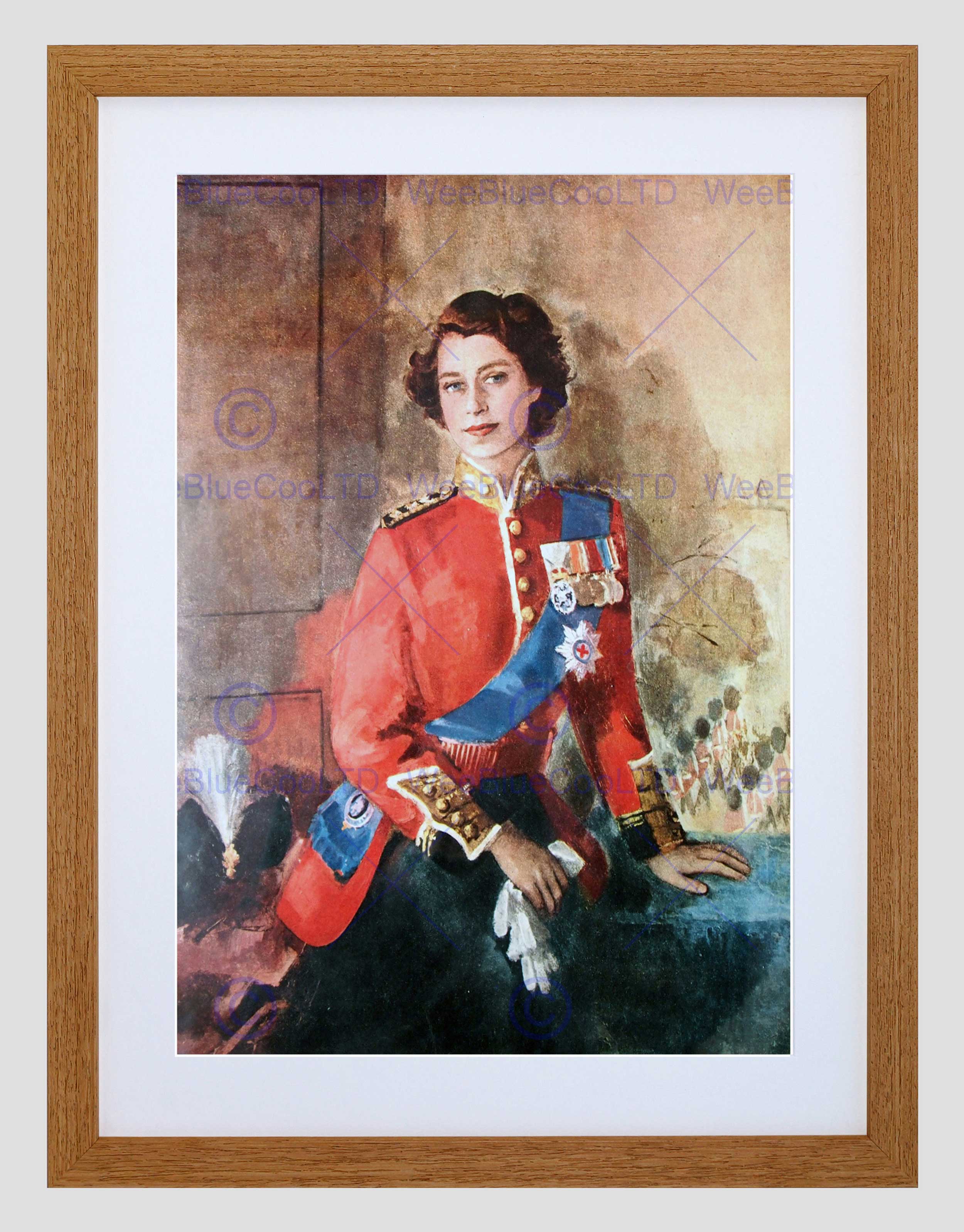 2500x3195 Painting Portrait Queen Elizabeth Ii England Black Framed Art - Queen Elizabeth Painting