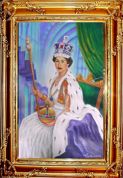 405x585 Portraits,original,paintings,art,oils,queen Elizabeth - Queen Elizabeth Painting