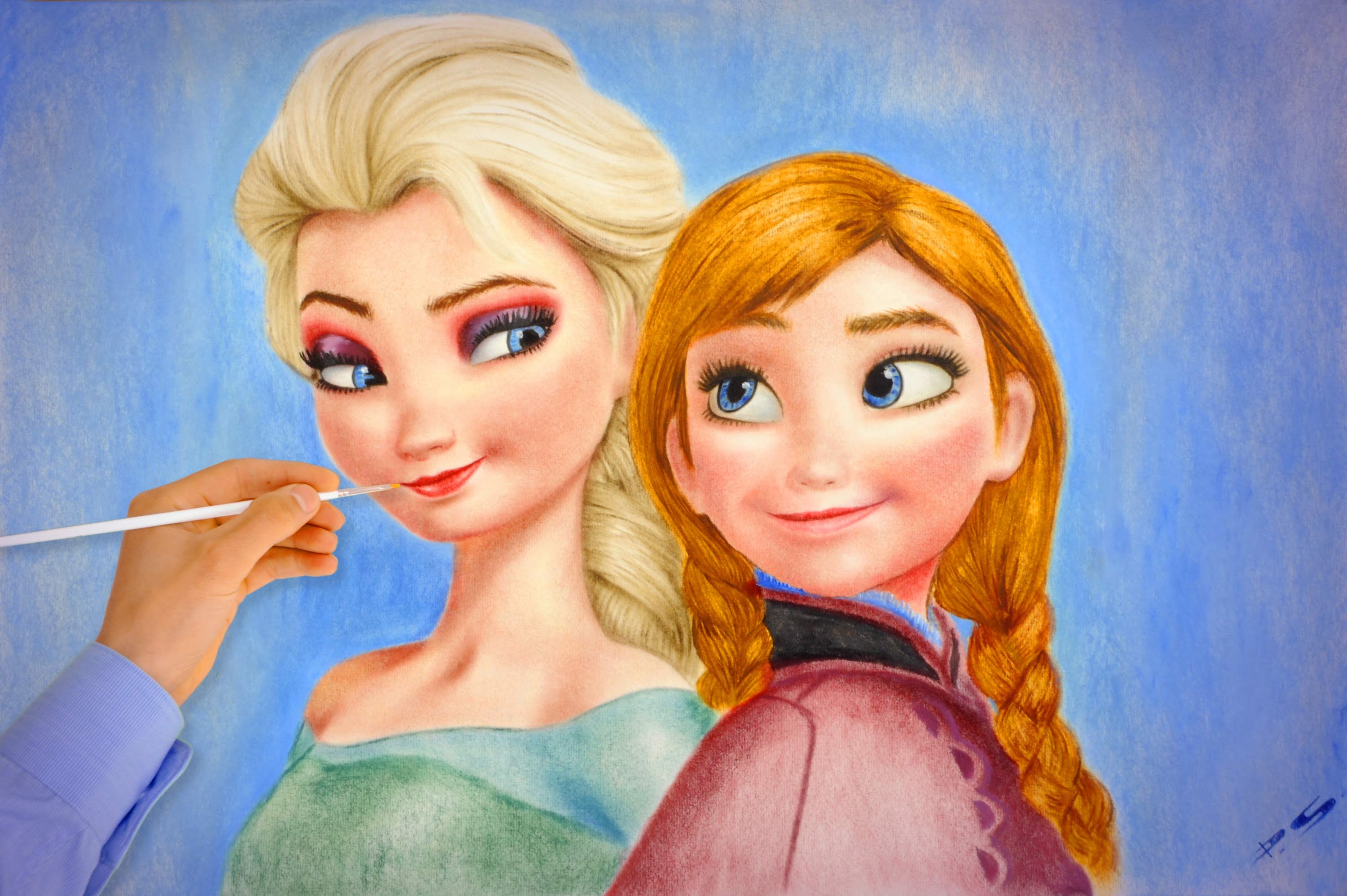 3000x1996 Frozen Elsa Anna Amazing (How To Draw) Walt Disney Pictures - Queen Elsa Painting