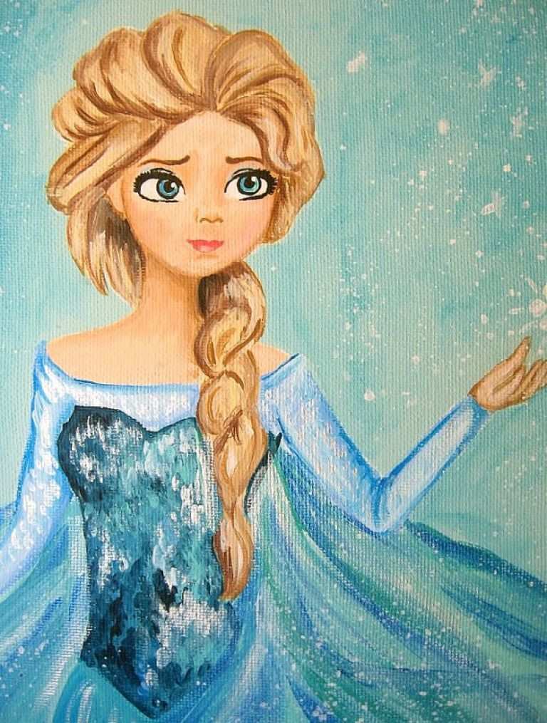 768x1015 Princess Painting Luxury Sale Frozen Queen Elsa Princess Art Work - Queen Elsa Painting