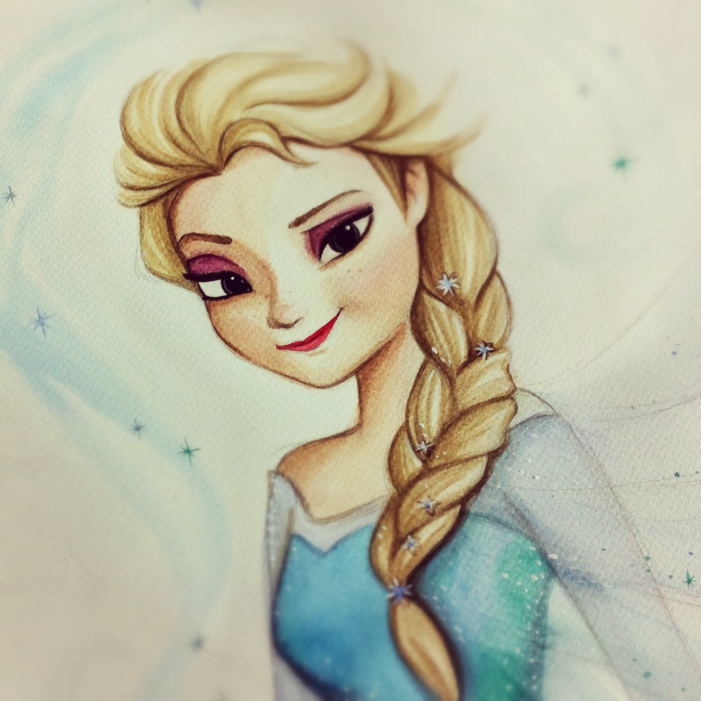 1440x1440 Minnie Sakuntala Painting Queen Elsa, Disney Frozen. - Queen Elsa Painting