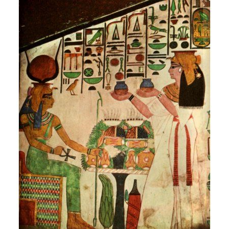 450x450 Ancient Egyptian Wall Paintings 1956 Tomb Of Queen Nefertari - Queen Nefertari Tomb Painting
