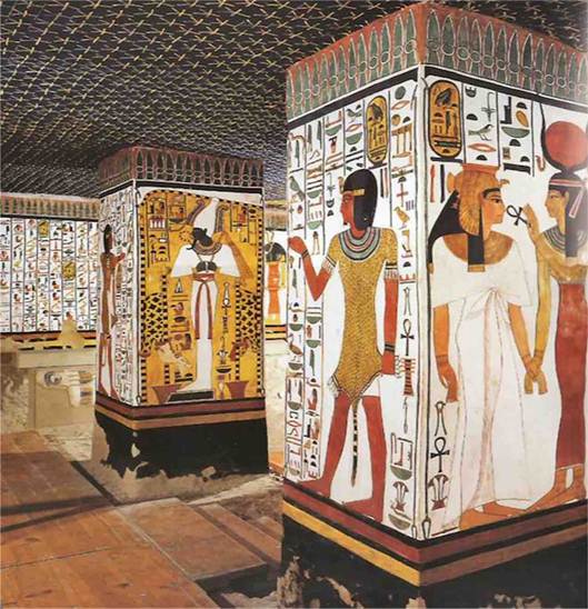 529x548 Modern Conservation Technique Wall Paintings In Valley - Queen Nefertari Tomb Painting