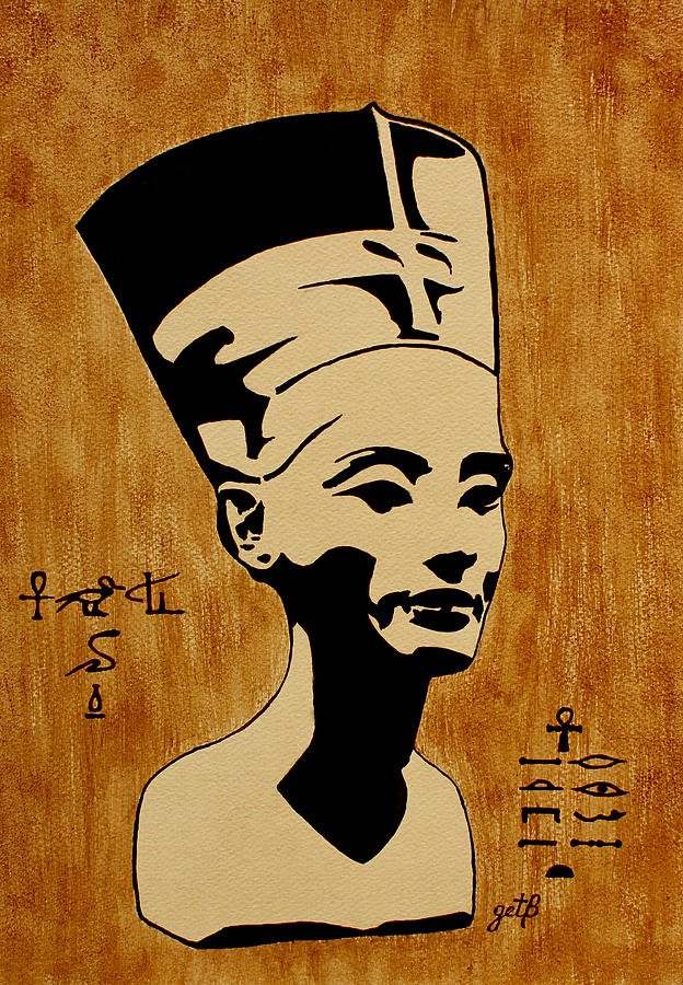 624x900 Nefertiti Egyptian Queen Original Coffee Painting Painting By - Queen Nefertiti Painting