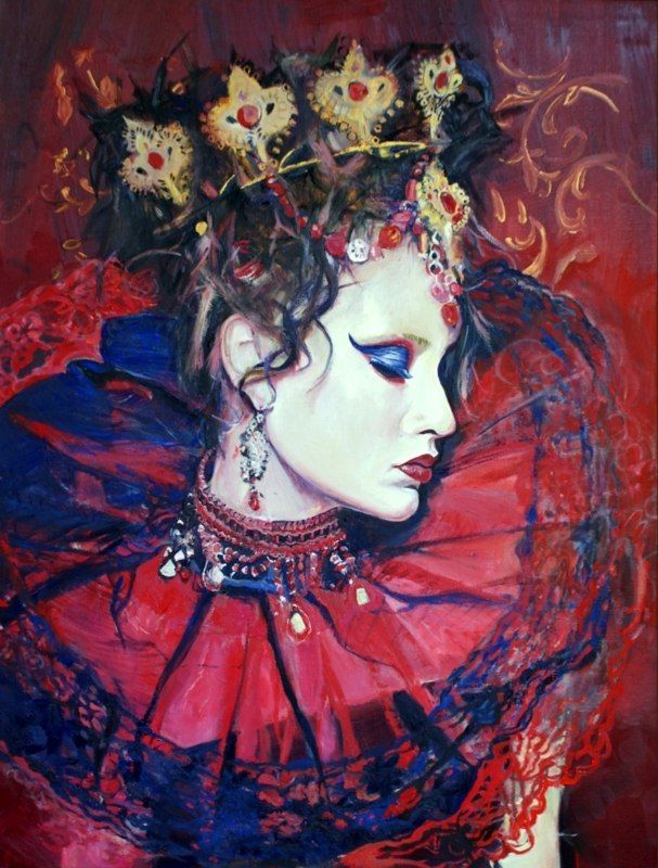 Queen Of Hearts Painting at PaintingValley.com | Explore collection of ...