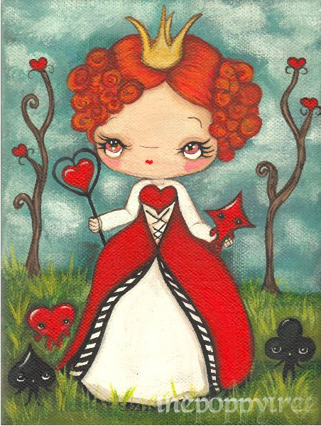 452x600 Items Similar To Queen Of Hearts Print Cute Alice In Wonderland - Queen Of Hearts Painting