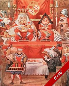240x300 King Amp Queen Of Hearts Alice In Wonderland Tenniel Canvas Painting - Queen Of Hearts Painting
