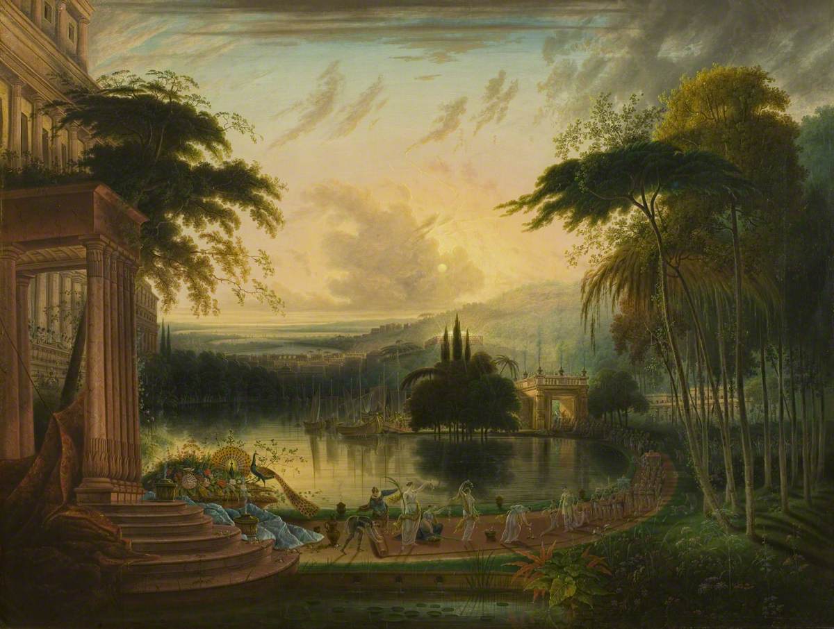 1200x906 A Romantic Landscape With The Arrival Of The Queen Of Sheba Art Uk - Queen Of Sheba Painting