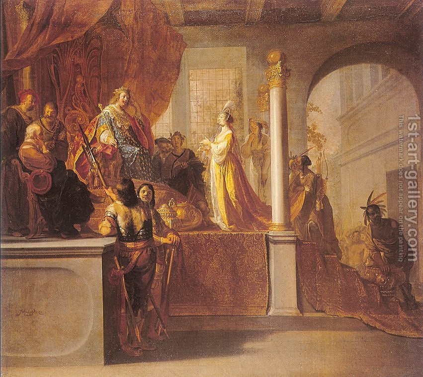 851x759 The Queen Of Sheba Before Solomon Nikolaus Knupfer Reproduction - Queen Of Sheba Painting