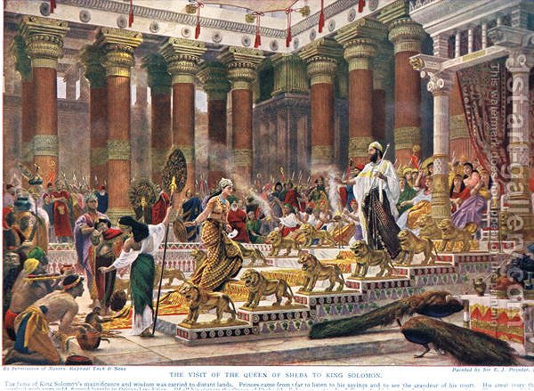 600x439 The Visit Of The Queen Of Sheba To King Solomon, Illustration - Queen Of Sheba Painting