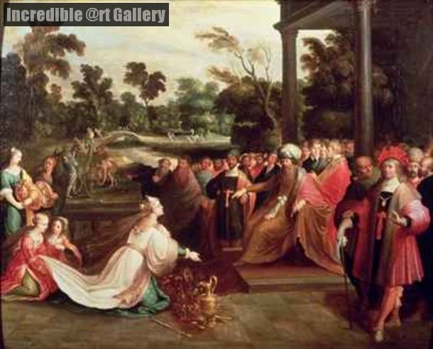 610x491 King Solomon And The Queen Of Sheba By Frans I Francken - Queen Of Sheba Painting