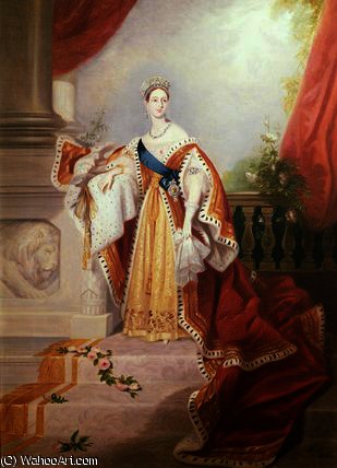 309x428 Portrait Of Queen Victoria In Coronation Robes By Alfred Edward - Queen Victoria Coronation Painting