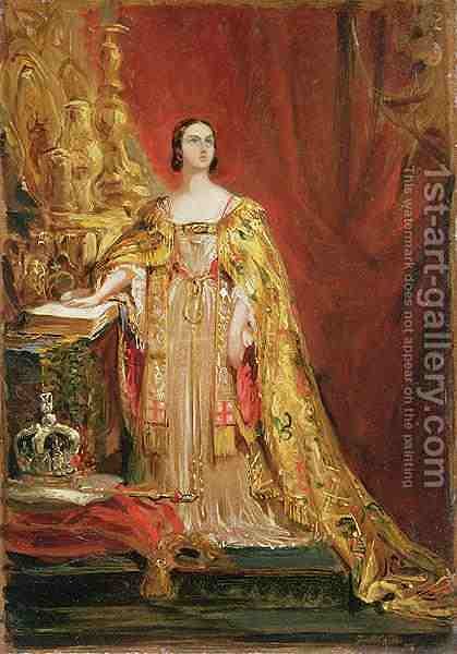 419x600 Queen Victoria 1819 1901 Taking The Coronation Oath Sir George - Queen Victoria Coronation Painting