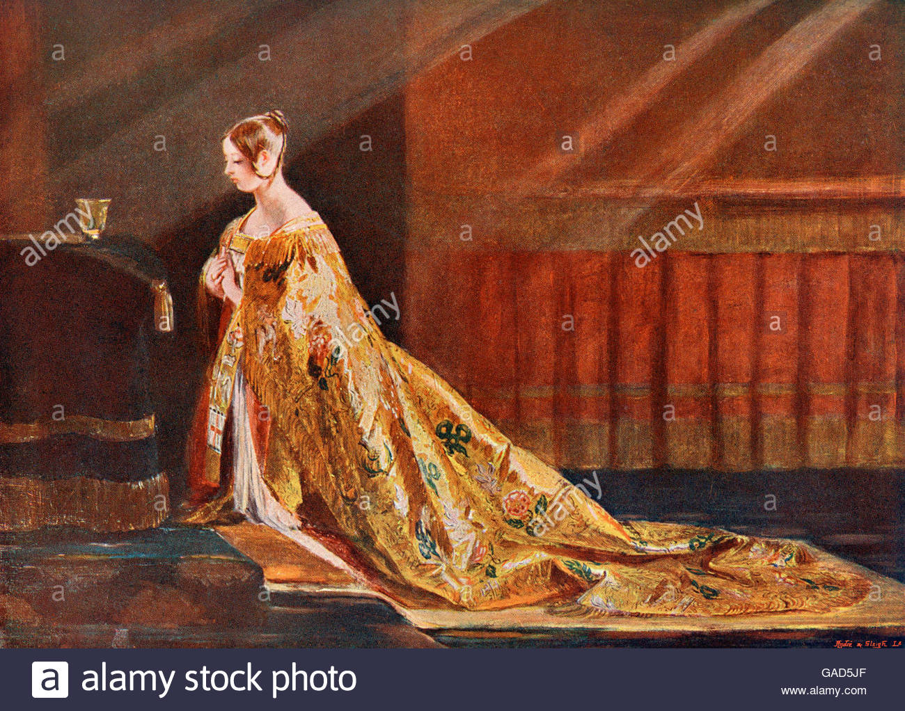 1300x1022 Queen Victoria In Her Coronation Robes, After The Painting By - Queen Victoria Coronation Painting