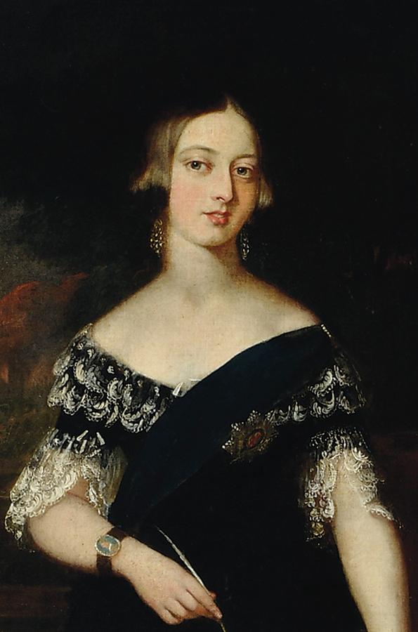 595x900 Portrait Of The Young Queen Victoria Painting By English School - Queen Victoria Painting