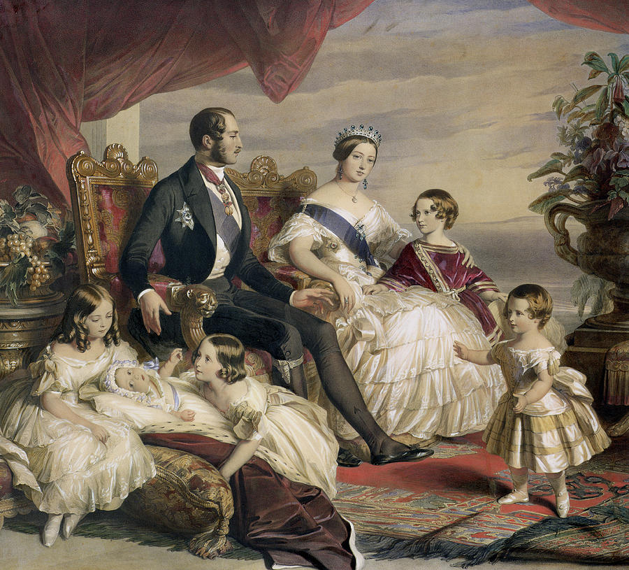 900x815 Queen Victoria And Prince Albert With Five Of The Their Children - Queen Victoria Painting