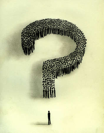 353x450 Stock Illustration - Question Mark Painting